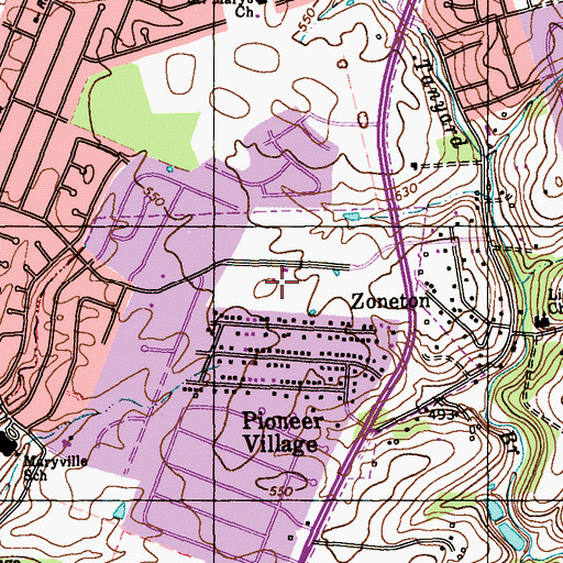 Topographic Map of Pioneer Village Police Department, KY
