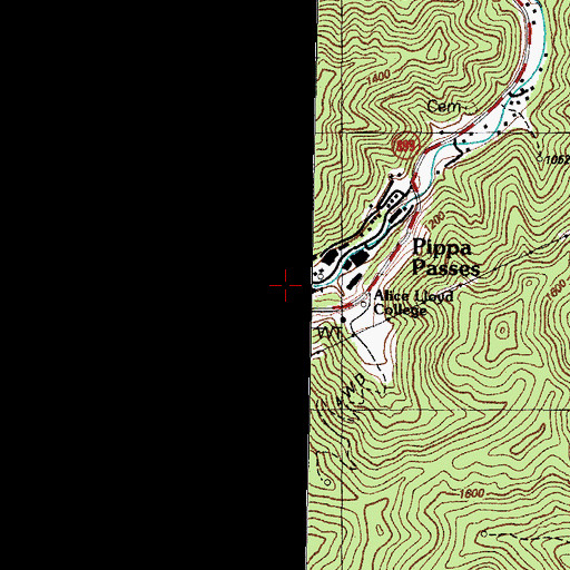 Topographic Map of Pippa Passes Police Department, KY