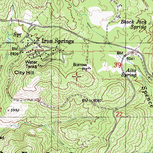 Topographic Map of City Hill, AZ