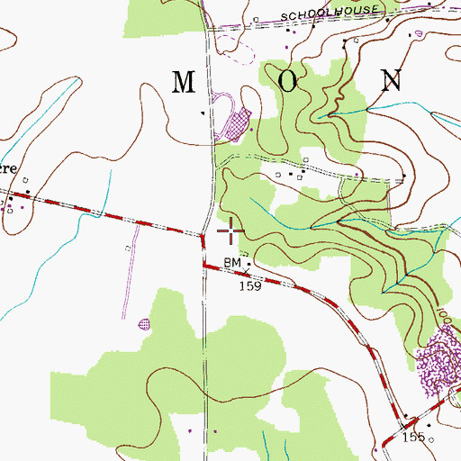 Topographic Map of Monroe Township Post Office, NJ