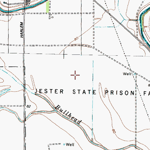 Topographic Map of Texas Department of Criminal Justice Beauford H Jester I Unit, TX