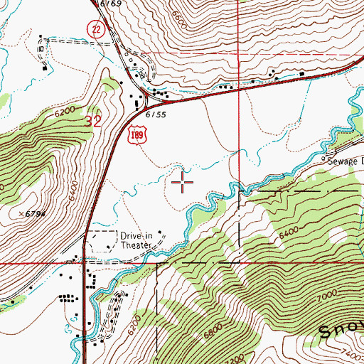 Topographic Map of Jackson Post Office, WY
