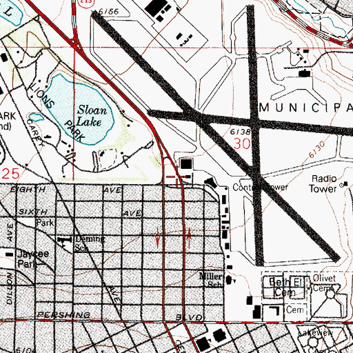 Topographic Map of Airport Post Office, WY