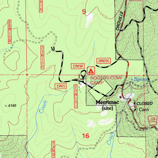 Topographic Map of Rogers Cow Camp, CA