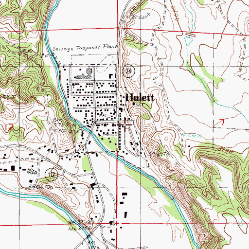 Topographic Map of Hulett Post Office, WY