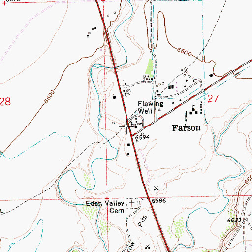 Topographic Map of Farson Post Office, WY