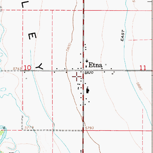 Topographic Map of Etna Post Office, WY