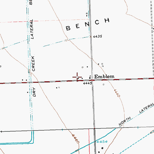 Topographic Map of Emblem Post Office, WY