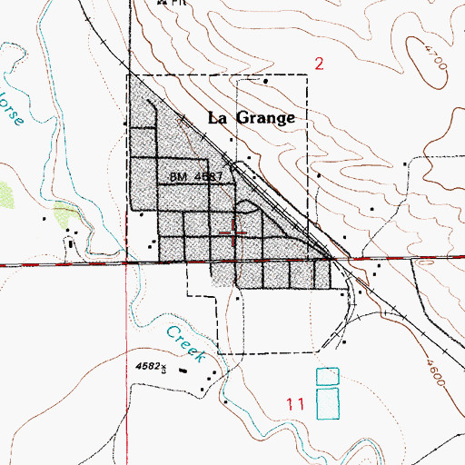 Topographic Map of Lagrange Post Office, WY