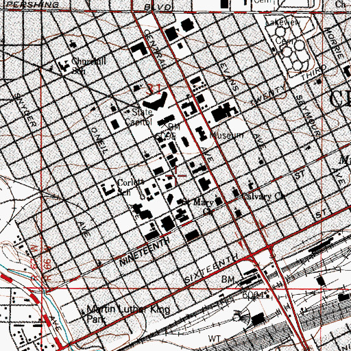 Topographic Map of Capitol Station Post Office, WY