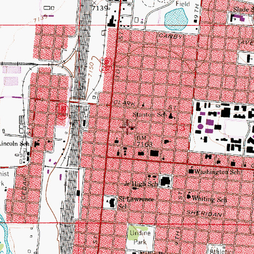 Topographic Map of Laramie Post Office, WY