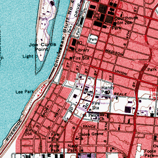 Topographic Map of Peabody Place Post Office, TN