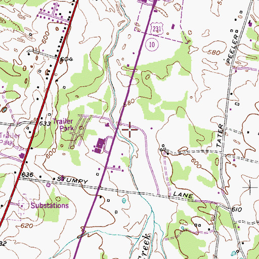 Topographic Map of Southside Annex Post Office, TN