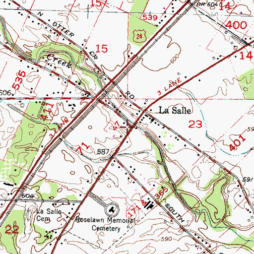 Topographic Map of La Salle Post Office, MI