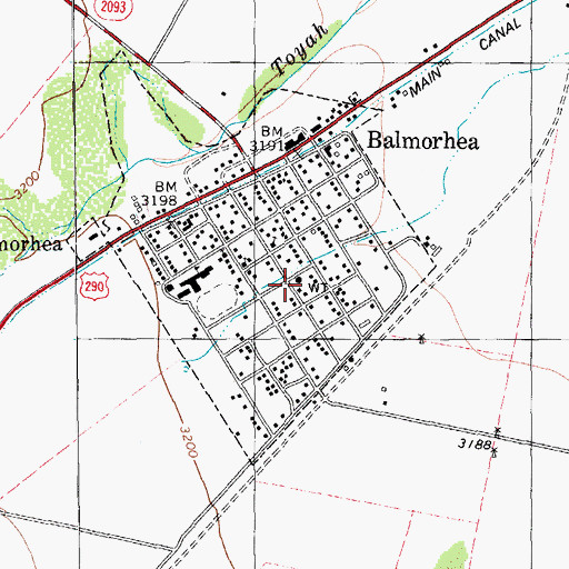 Topographic Map of Balmorhea Volunteer Fire Department, TX