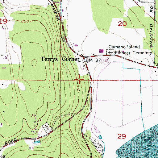 Topographic Map of Camano Island Fire and Rescue Administration, WA