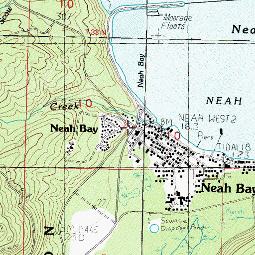 Topographic Map of Makah Tribal Fire Department, WA
