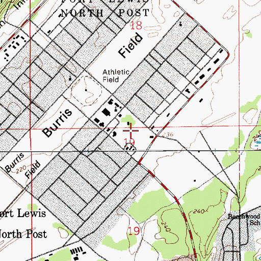 Topographic Map of North Fort Lewis Fire Department, WA