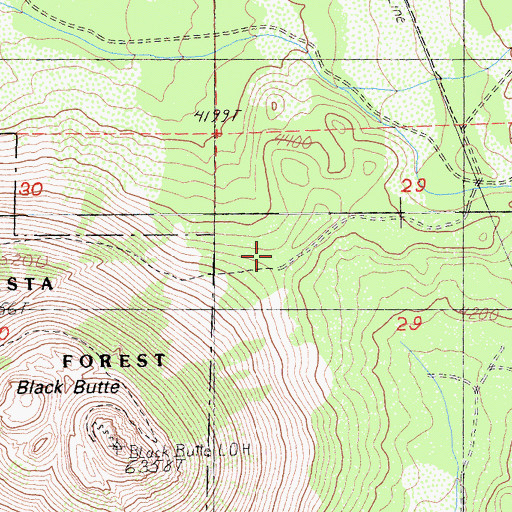 Topographic Map of Black Butte Trailhead Parking, CA