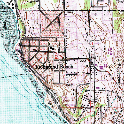 Topographic Map of Shoreline Fire Department Station 62, WA