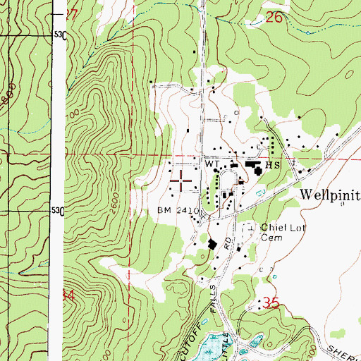 Topographic Map of Spokane Tribal Fire Department, WA