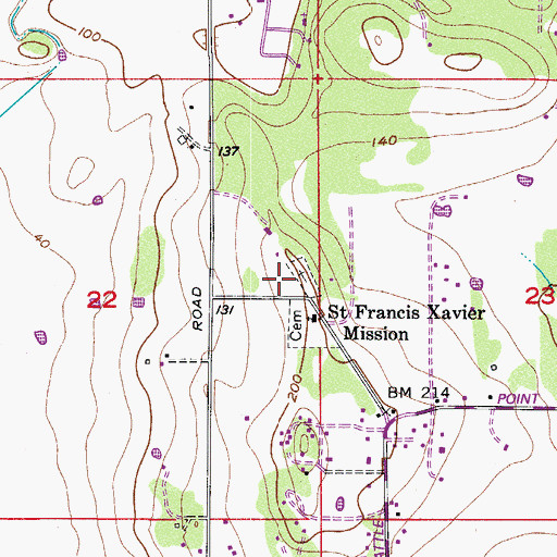Topographic Map of Saint Francis Catholic Cemetery, WA