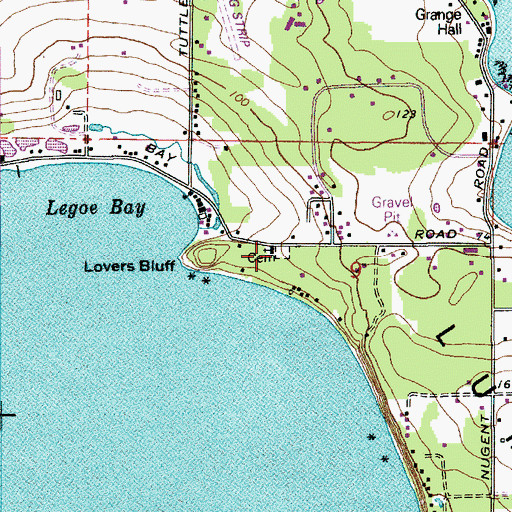 Topographic Map of Lummi Island Cemetery, WA