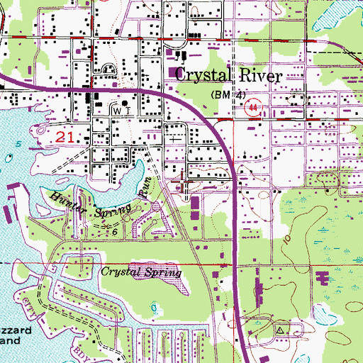 Topographic Map of Crystal River Post Office, FL