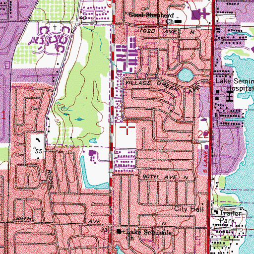 Topographic Map of Seminole Post Office, FL