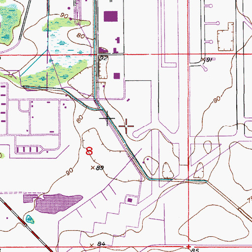 Topographic Map of Orlando Post Office, FL