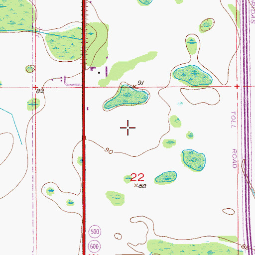Topographic Map of South Creek Post Office, FL
