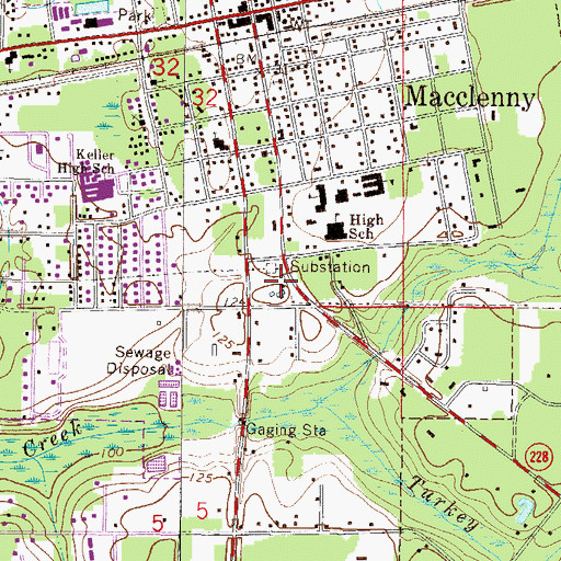 Topographic Map of Macclenny Post Office, FL