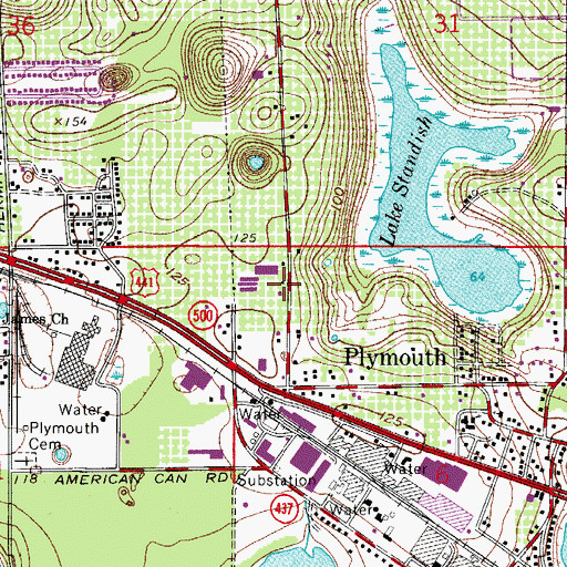 Topographic Map of Plymouth Post Office, FL