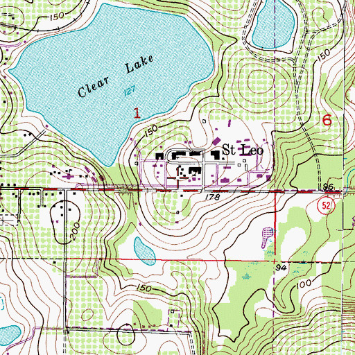 Topographic Map of Saint Leo Post Office, FL