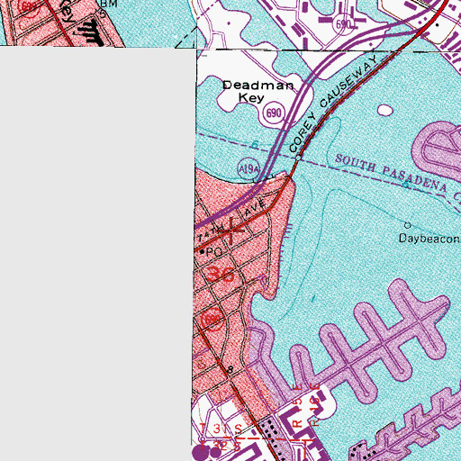 Topographic Map of Saint Pete Beach Post Office, FL