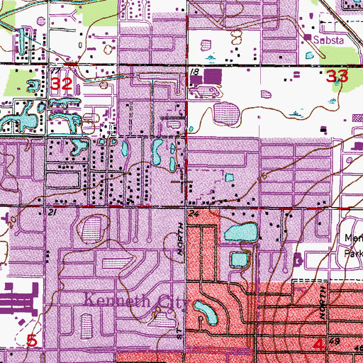 Topographic Map of Kenneth City Post Office, FL
