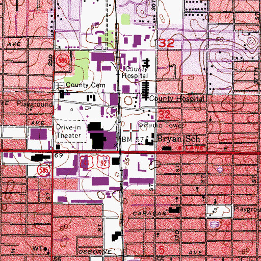 Topographic Map of Produce Post Office, FL