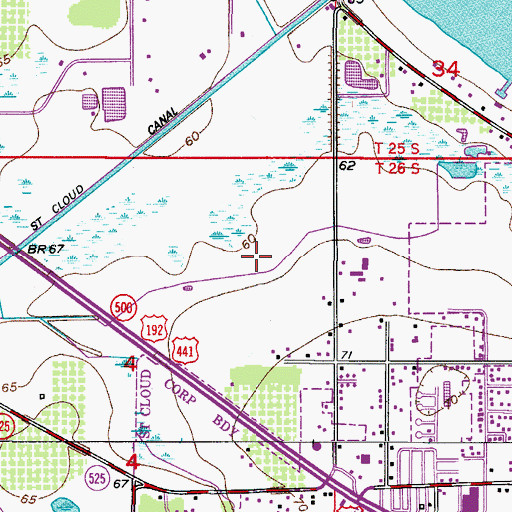 Topographic Map of Saint Cloud Post Office, FL