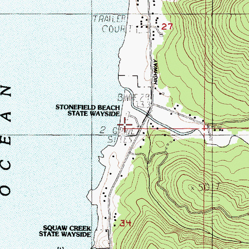 Topographic Map of Stonefield Beach Burials, OR