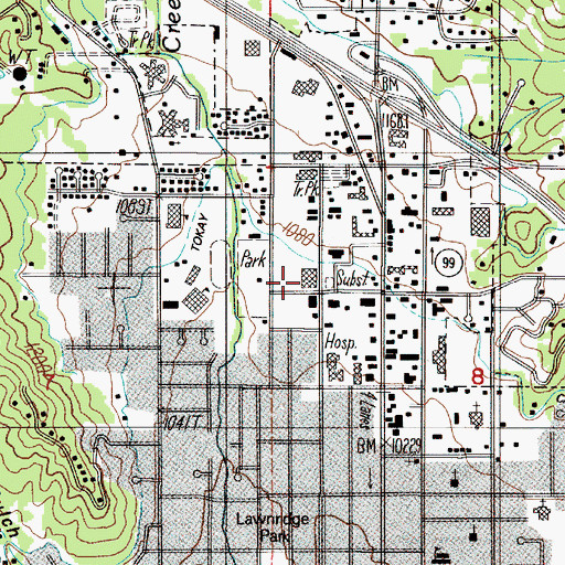 Topographic Map of Grants Pass DCU, OR