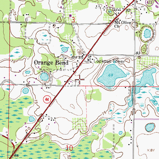 Topographic Map of Oak Grove Cemetery, FL