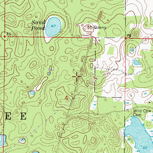 Topographic Map of Florida National Cemetery, FL