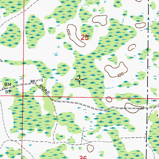 Topographic Map of Isham and Sarah Stewart Burial Site, FL