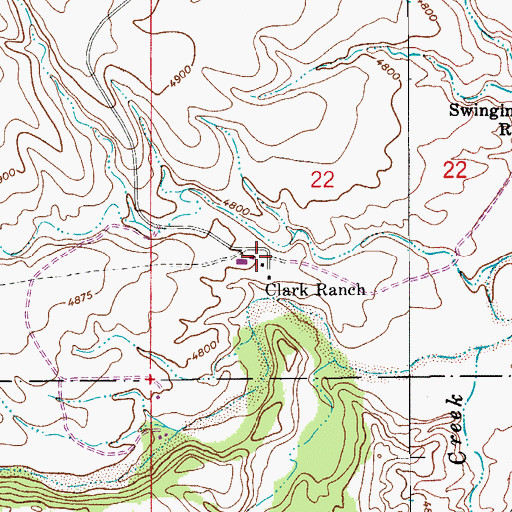 Topographic Map of Clark Ranch, AZ