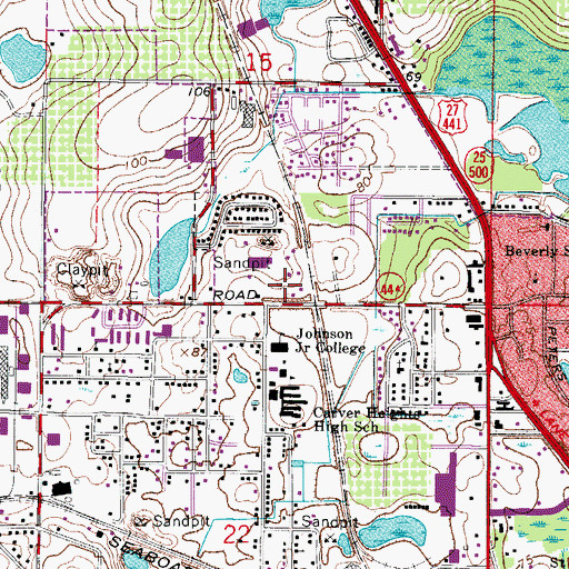 Topographic Map of Lake Emergency Medical Services Station 251, FL