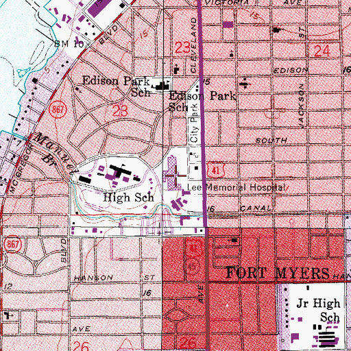 Topographic Map of Rehabilitation Hospital, FL