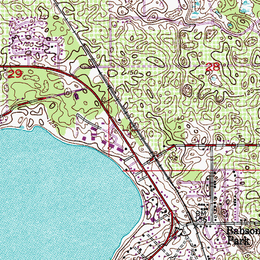 Topographic Map of Babson Park Post Office, FL