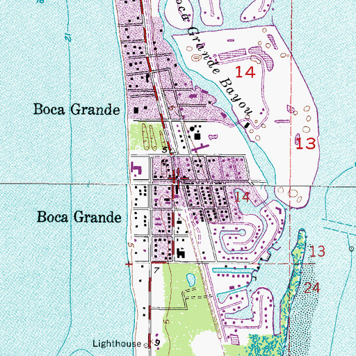 Topographic Map of Boca Grande Post Office, FL