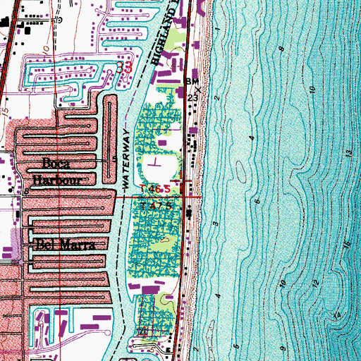 Topographic Map of Highland Beach Post Office, FL