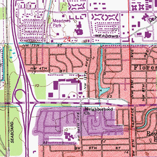 Topographic Map of Palmetto Park Post Office, FL